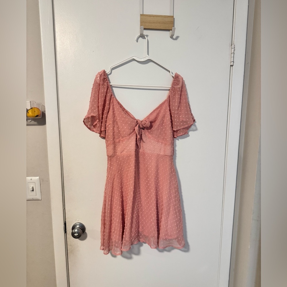 Pink Polka Dot Dress with Bow